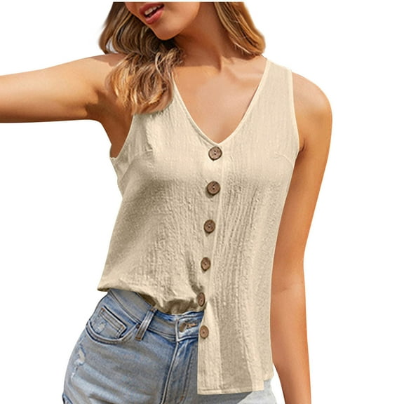 Long Tank Tops For Women Sevevn Fashion Women Sleeveless Garment Comfortable Breathable-Neck Blouses Loose Tank Tops For Women