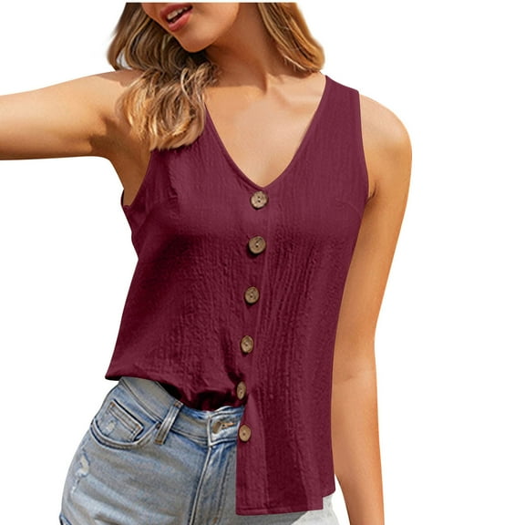 Long Tank Tops For Women Sevevn Fashion Women Sleeveless Garment Comfortable Breathable-Neck Blouses Loose Tank Tops For Women
