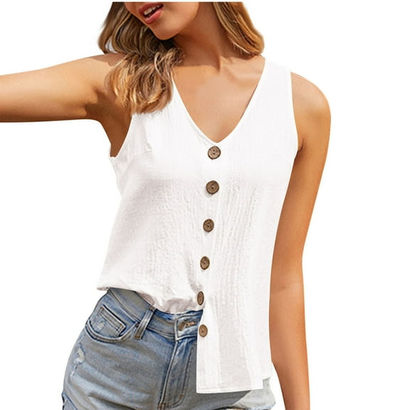 Long Tank Tops For Women Sevevn Fashion Women Sleeveless Garment Comfortable Breathable-Neck Blouses Loose Tank Tops For Women