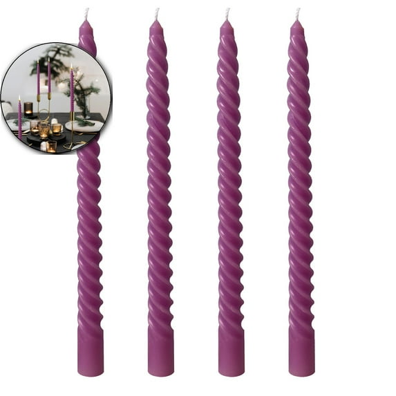 Long Taper Candles Set, Mixed Wax Wedding Decoration, Four Pack Party Dinner Table Centerpiece for Holiday Banquet Events