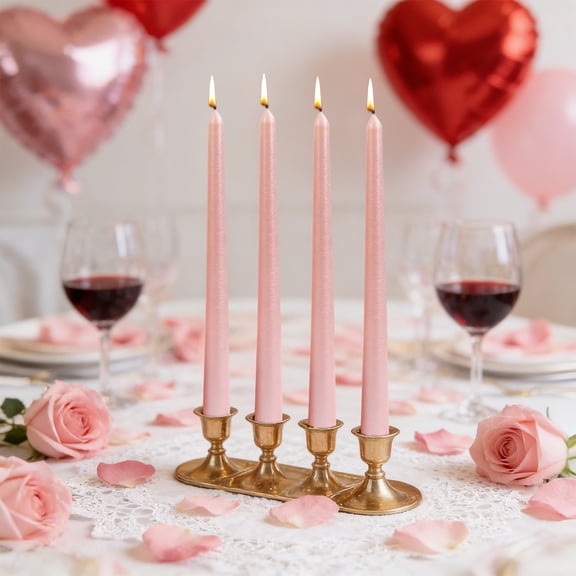 Long Taper Candles, Usavan 4-Piece Set Electroplated Twisted Finish Dripless Low-Fume, Shiny Scent-Free Decorative Wax Candles for Romantic Wedding Dining Table Party Decor