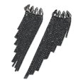thumbnail image 1 of Long Tassel Full Rhinestone Drop Earrings Trendy for Women, Earring for Anniversary, Ladies - black, 1 of 6