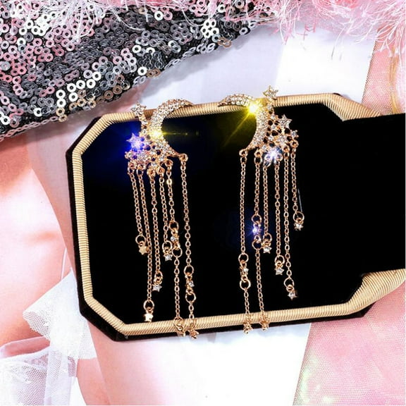 Long Tassel Rhinestone Earrings for Women Fashion Dainty Sparkly Fringe Lightweight Crystal Chandelier Drop Dangle Bridal Earrings Ear Studs Cubic Zirconia Crystal Statement Jewelry Gifts