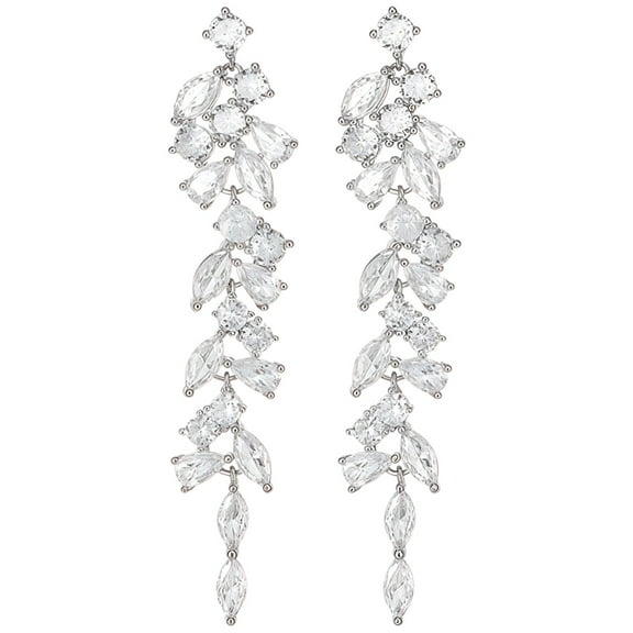 Long Tassel Zircon Earrings for Women, Sparkly Dangle Earrings, Alloy and Zircon with Rhinestone, Lightweight and Hypoallergenic, 1.18 in / 3 cm, Great for Any Occasion