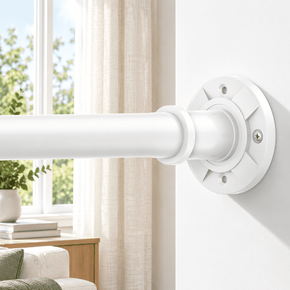 Window Spring Rods Long Tension Curtain Rod 31-120 Inch White Shower Rods For Adjustable ...