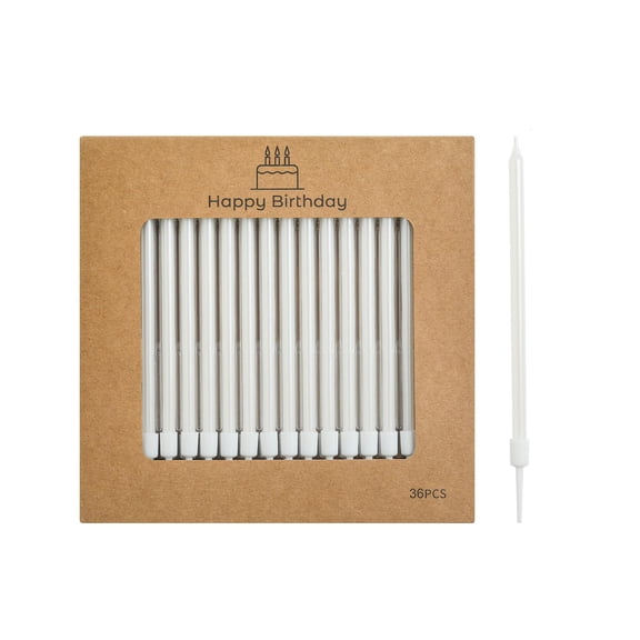 Long Thin Cake Candles,Birthday Party Centerpieces,Wedding Table Decoions,Bakery Display Ornaments, Shower Supplies,Anniversary Celebion Accents,White