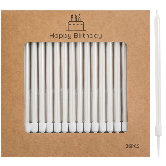 Long Thin Cake Candles,Birthday Party Centerpieces,Wedding Table Decoions,Bakery Display Ornaments, Shower Supplies,Anniversary Celebion Accents,White