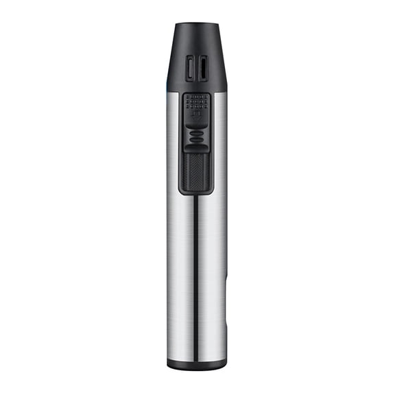 Long Torch Lighters, Butane Torch Lighter Refillable Gas Jet Flame Lighter Adjustable Windproof Pen Torch Lighter for Camping Candle Grill BBQ Outdoor Fireworks (Fuel Not Included)