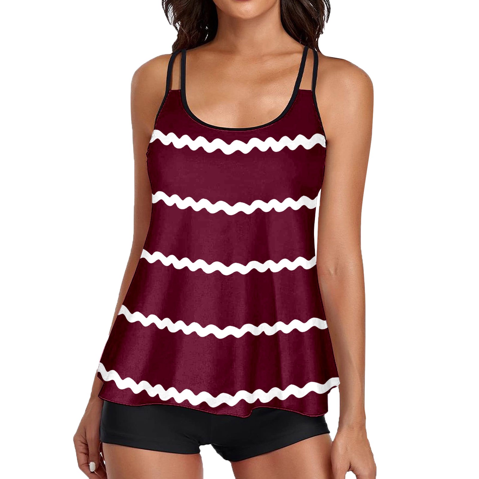 Long Torso Swimsuits for Women Two Piece Ladies Bathing Suits Beach Set