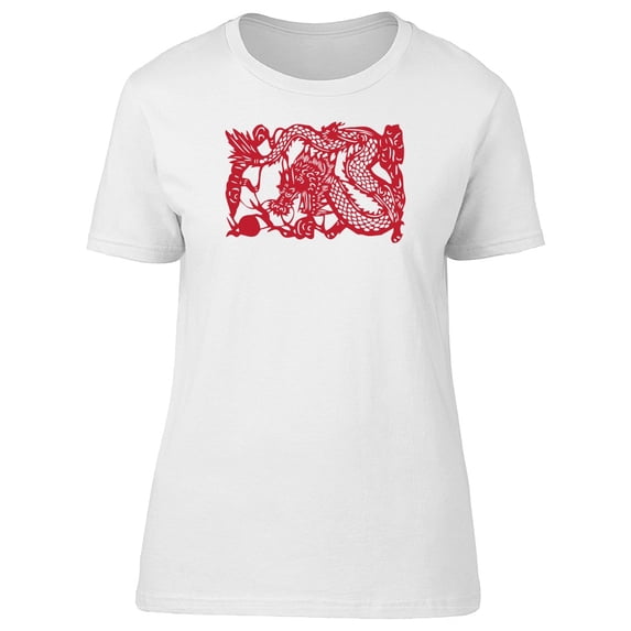 Long Traditional Red Dragon T-Shirt Men -Image by Shutterstock, Male 4X-Large