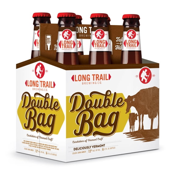 Long Trail Brewing Co, Vermont Double Bag Craft Amber Ale Beer, 6 Pack, 12 fl oz Bottles