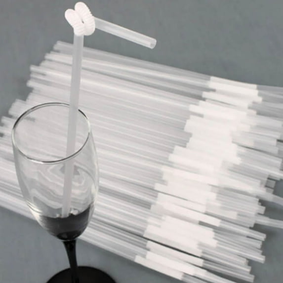 Long Transparent Party Extra Flexible Drinking Bendy Straws T1Y5 100pcs J8S9