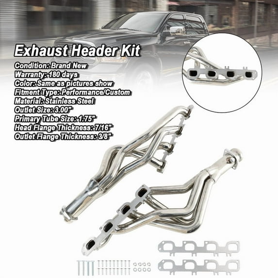 Long Tube Stainless Header Manifold Exhaust Fit For Dodge Ram 1500 5.7L 2009-18