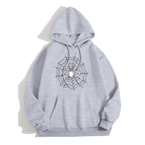 Long Tunic Tops for Leggings Fall Winter Classic Hooded Long-sleeved Puff One Shoulder Hoody Graphiprint Leisure Flannel Hoodie Pullover(Light Gray,S)