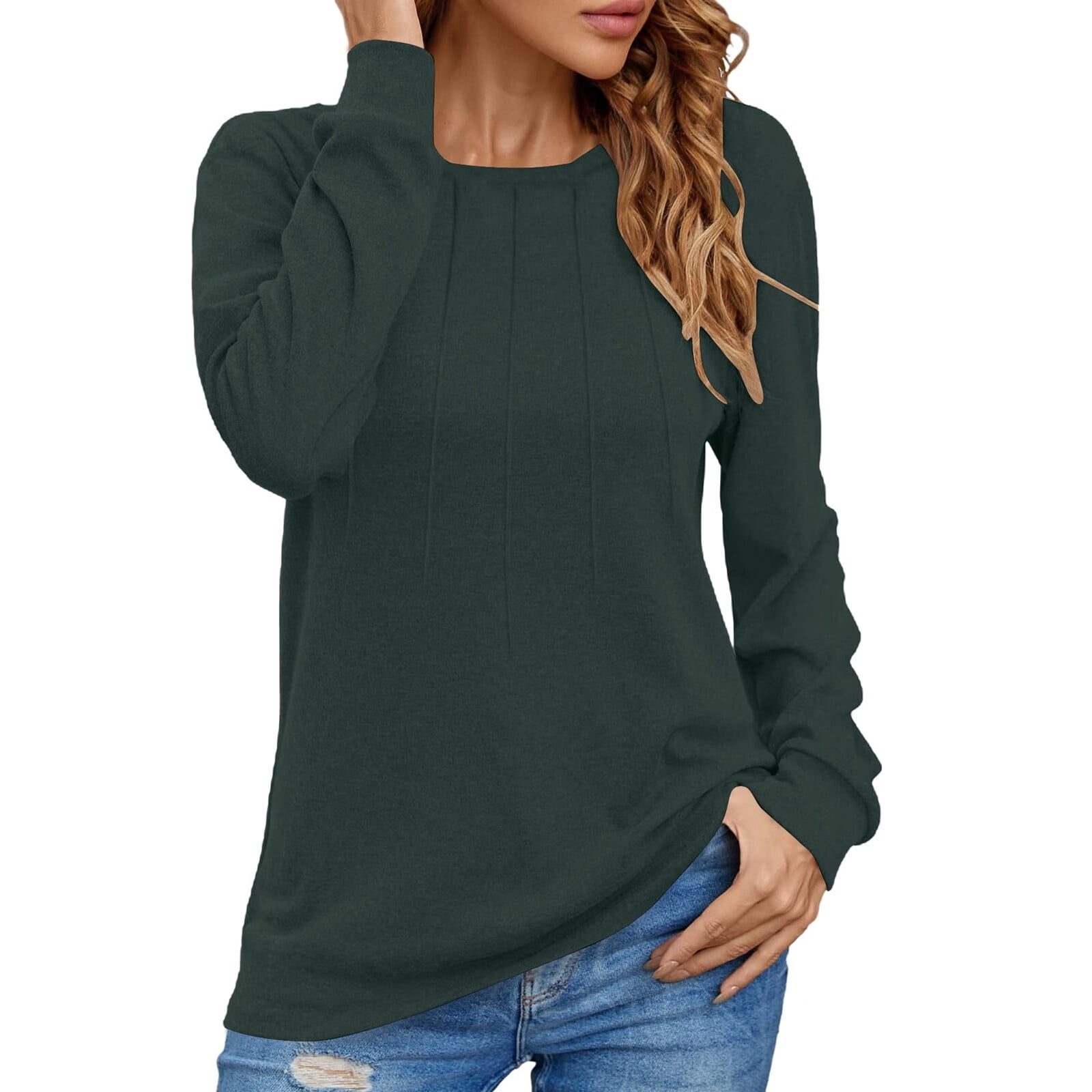 Long Tunics to Wear with Leggings Crew Neck Plus Size Blouses for Women