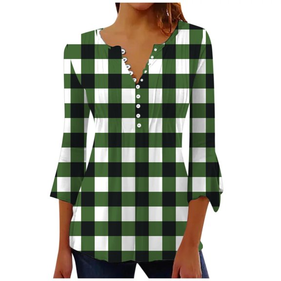 Long Tunics for Leggings, Comdrip Women's Fashion Spring Summer Casual Long Sleeve Loose Shirt Top Tops for Women Trendy Green L