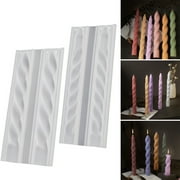 Long Twisted Silicone Candle Molds, 3D Pillar Candle Molds for Aromatherapy Candle Soap Wax Making, Unique Rod Resin Molds Silicone, DIY Epoxy Casting Clay Craft