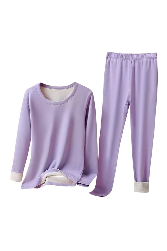 Long Underwear Women, Audhol Womens Thermal Set Polyester Thermal Underwear Warm Thermal Top and Bottom Multiple Sizes Womens Thermals Top and Bottom Set Purple L