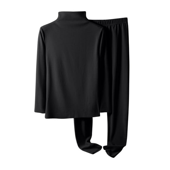 Long Underwear Women Double-Sided German Brushed And Thickened Thermal Underwear Set Fall And Winter Half High Collar Long Sleeved Leggings Skin Friendly Two-Piece Womens Thermal Underwear
