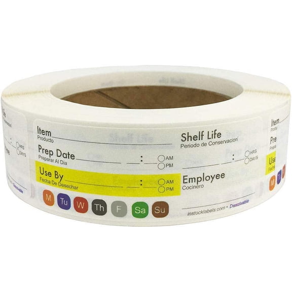 Long Universal Dissolvable Food Rotation 1.25" x 3.375" 500 labels