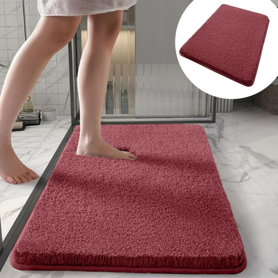 Long Velvet Carpet - Super Absorbent, Thick Plush, Non-Slip Floor Mat for Home & Bathroom, 60x40cm, Multiple Colors