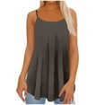 thumbnail image 1 of Long Vest,Flowy Tank Top for Women,Loose Cami,Pleated Dressy Swing Spaghetti Strap Camisole, 1 of 4
