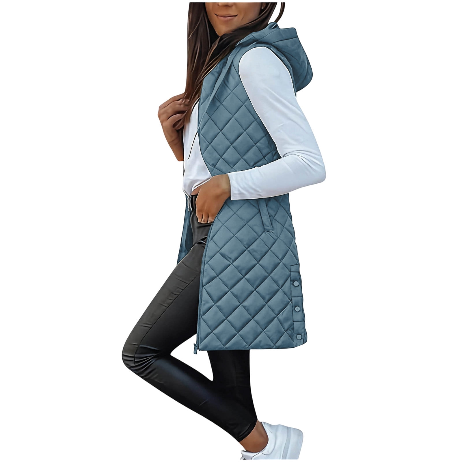 Long Vest For Women Sevevn Women's Quilted Long Hooded Vest Lightweight — free download