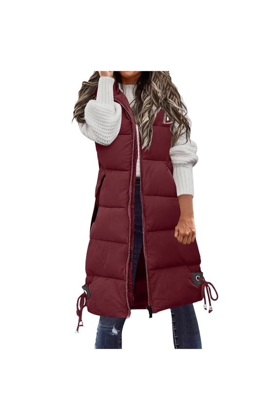 Long Vest For Women Sevevn Womens Long Puffer Vest Winter Sleeveless Puffy Jacket Warm Quilted Vest 2025