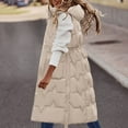 thumbnail image 1 of Long Vest for Women Sleeveless Lightweight Puffer,Winter Long Puffer Vest for Women Windproof Hooded Quilted Down Vest Padded Sleeveless Long Coats Jacket Outerwear, 1 of 6
