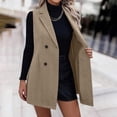 thumbnail image 1 of Long Vest for Women Sleeveless Blazer Fall Jackets Work Office Cardigan Outerwear Sleeveless Lapel Double Breasted Fall Winter Coats Jackets, 1 of 9