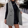 thumbnail image 1 of Long Vest for Women Sleeveless Blazer Fall Jackets Work Office Cardigan Outerwear Sleeveless Lapel Double Breasted Fall Winter Coats Jackets, 1 of 9