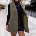 thumbnail image 1 of Long Vest for Women Sleeveless Blazer Fall Jackets Work Office Cardigan Outerwear Sleeveless Lapel Double Breasted Fall Winter Coats Jackets, 1 of 9