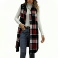 thumbnail image 1 of Long Vests Jackets for Women Flannels Winter Warm Sleeveless Shirt Collar Long Flannel Jackets Vests with Chest Pockets, 1 of 5
