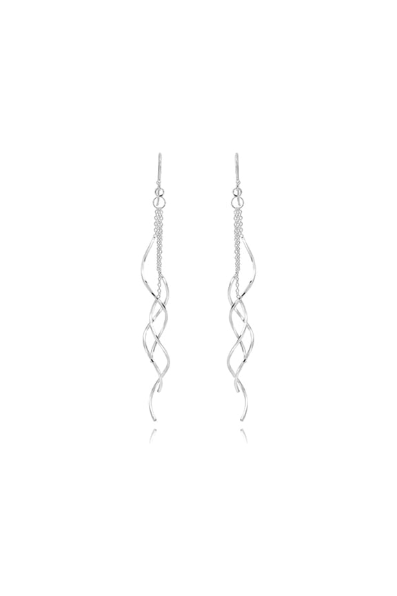 Long Vine Spiral Slide Dangle Earrings in 925 Sterling Silver | Cascading Spiral Earrings for Women | Stylish and Elegant Gift