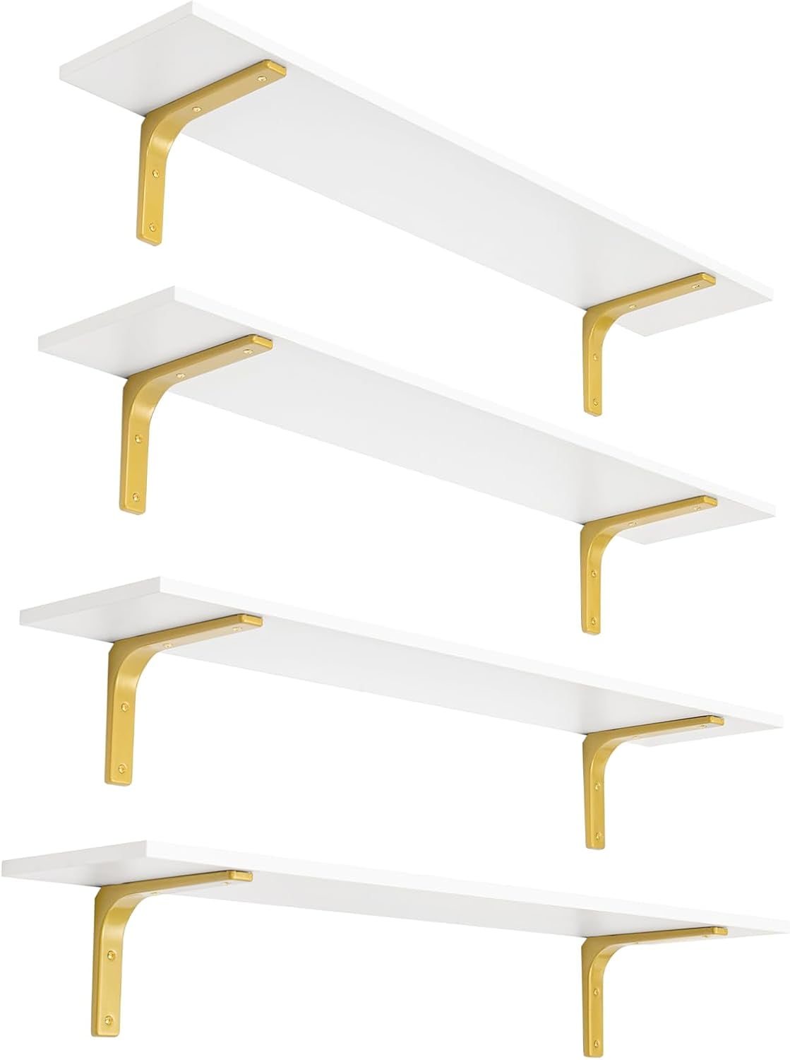 Long Wall Shelves, 39.4" Wall Mounted Shelves Set of 4, Large Floating ...