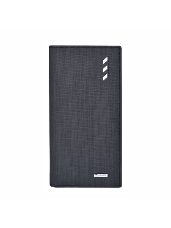 Long Wallet for men, RFID Blocking Bifold Leather Wallet, Men's Long Slim Wallet with ID Window and Multiple Card Slots