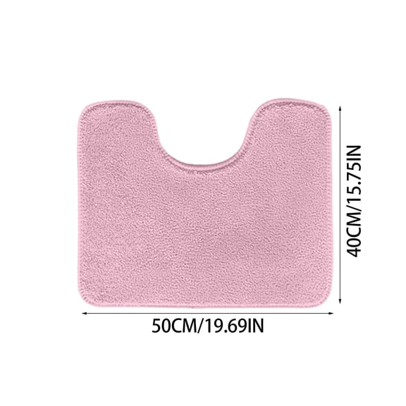 Long Water-Absorbing Non-Odorous Mat, Luxury Toilet Rugs U Shaped Washable Bath Rugs for Bathroom Non Sliping Extra Soft And Absorbent Microfiber Bath Mat Plush Comfortable Contours Bath Rugs, Pink