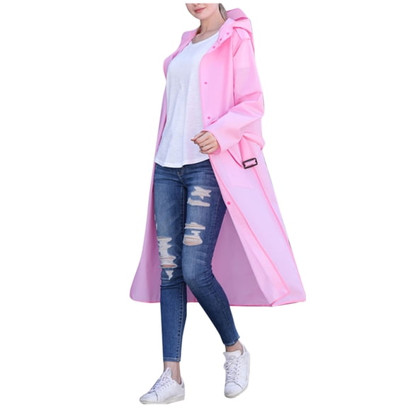 Long Waterproof Raincoat with Adjustable Belt for Men And Women Adult Long Outdoor Hiking Windbreaker for Camping & Travel