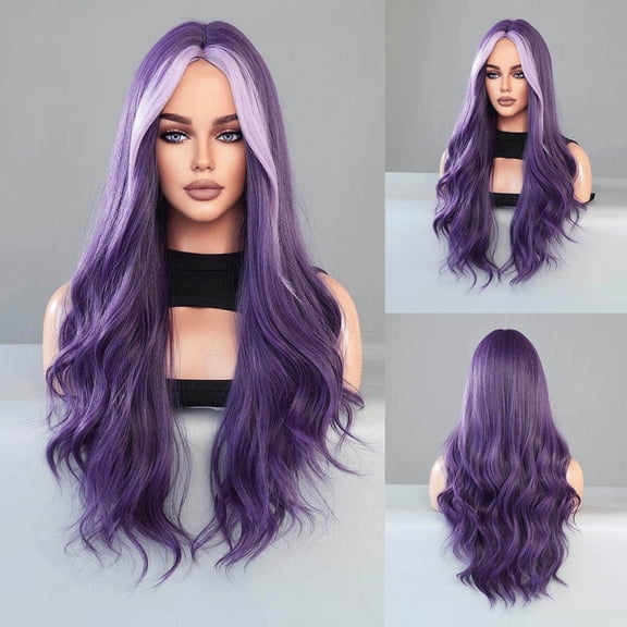 Long Wave Wig With Split Bangs Naturally Suitable For Daily Wear Breathable, lightweight