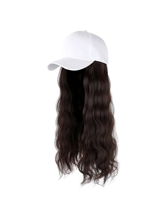 Long Wavy Curly Baseball Cap With Hair Extensions For Women Baseball Cap Hair Hat With Hair Baseball Hat