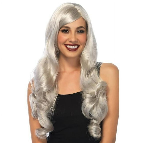 Long Wavy Grey Wig Costume
