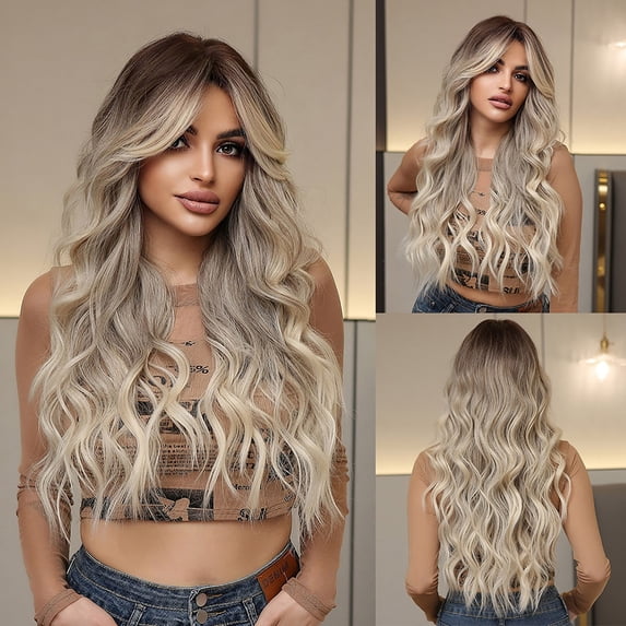 Wigs Synthetic Long Wavy Layered Heat Women Wig for Daily Natural Comfortable Use
