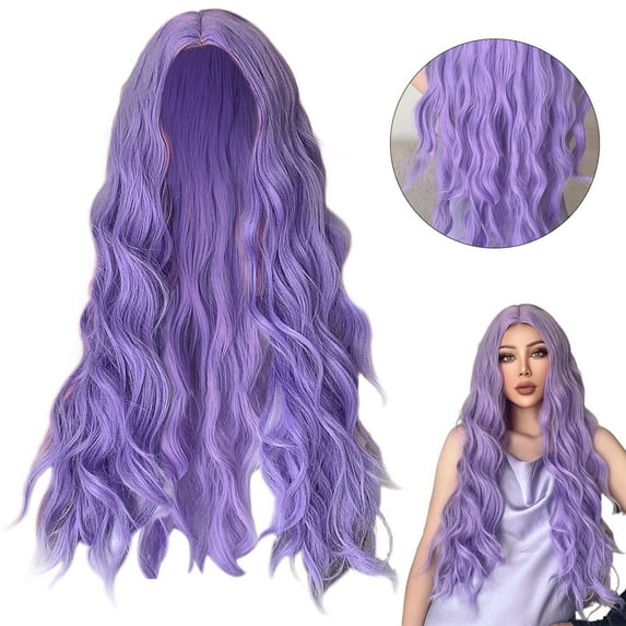 Long Wavy Synthetic Lace Front Wig - Light, Glueless, Heat-Resistant, Natural Hairline, Loose Curls, Daily/Cosplay
