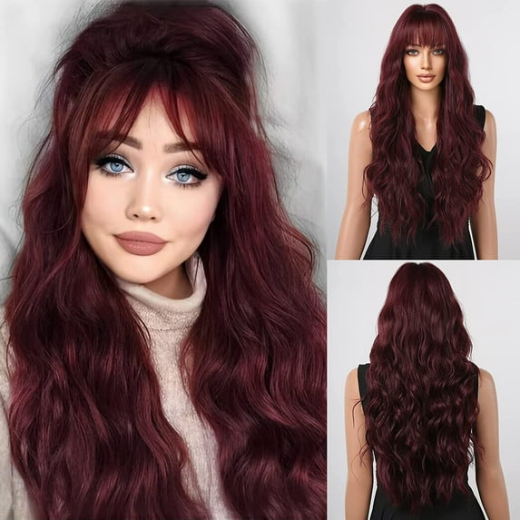 Long Wavy Wigs for Women,Synthetic Hair Wig for Daily A3