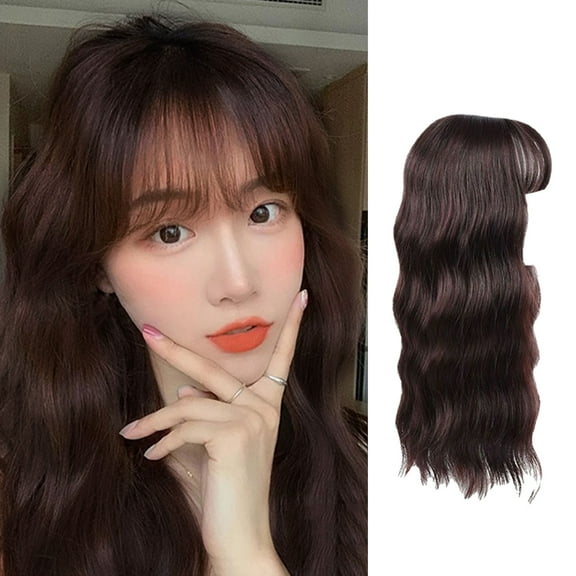 Long Wavy Wool Curl Hair Topper for Women Natural Looking White Coverage Extension Piece