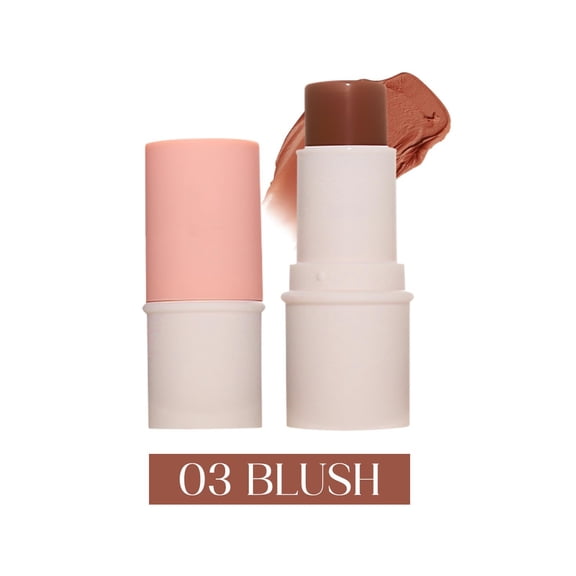 Long-Wear Matte Blush Stick with Pearl Glow - Silk Texture Cheek & Lip Tint, Buildable Color, Waterproof for Daily Makeup