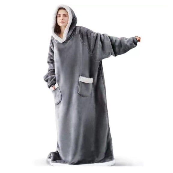 Long Wearable Blanket Hoodie Oversized Blanket Sweatshirt for Adults Women Men