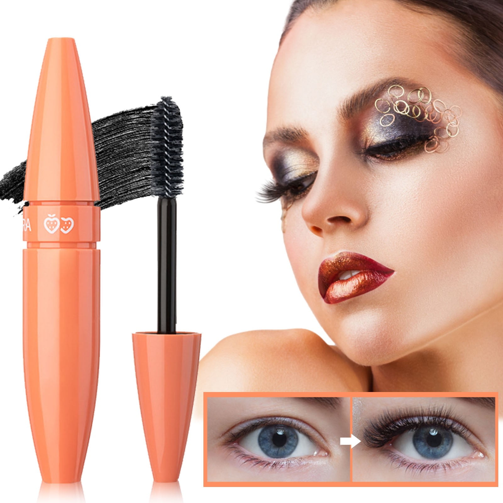 Long Wearing Smudge Proof Women's Slender Long Curly Does Not Take Off