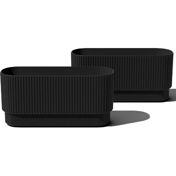 Long Wide Rectangular Planter, Outdoor Plant Pot for Garden, Deck and Patio Use
