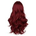 thumbnail image 1 of Long Red 24 Inch Lace Front Wig High Temperature Fiber Wavy with Cap for Women, 1 of 8